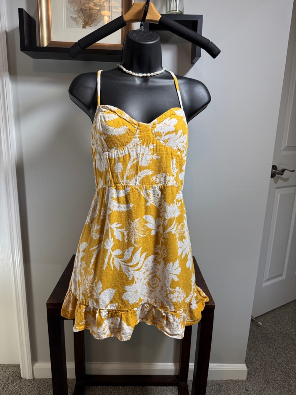 100% Cotton Yellow and White Floral Sundress